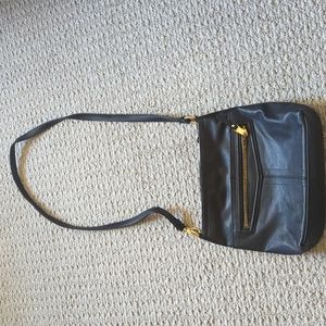 Tignanello Black Crossbody Bag with Gold Accents